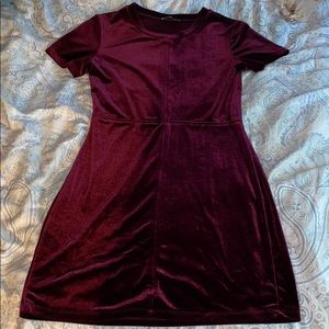 Short-Sleeve Velvet Mini Dress